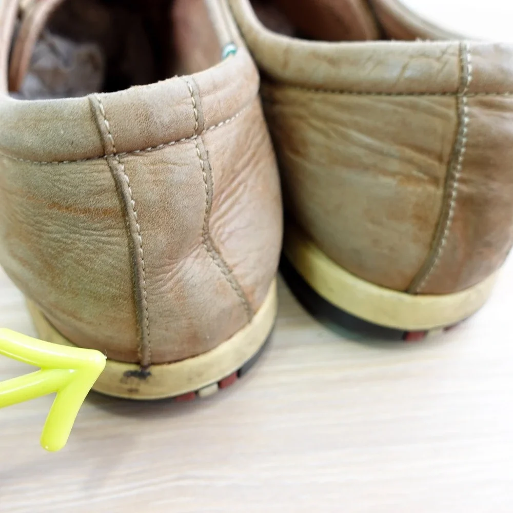 Japanese Whipstitch Boat Shoes Mens 9 Camel Leather Moc Blucher NEORHYTHM TOKYO